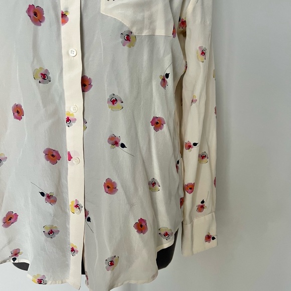Madewell Silk button down floral blouse size medium - Picture 3 of 8